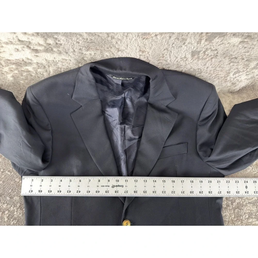 Jack Victor Size 40L Lord & Taylor Minimalist Career Notched Blazer Jacket Black